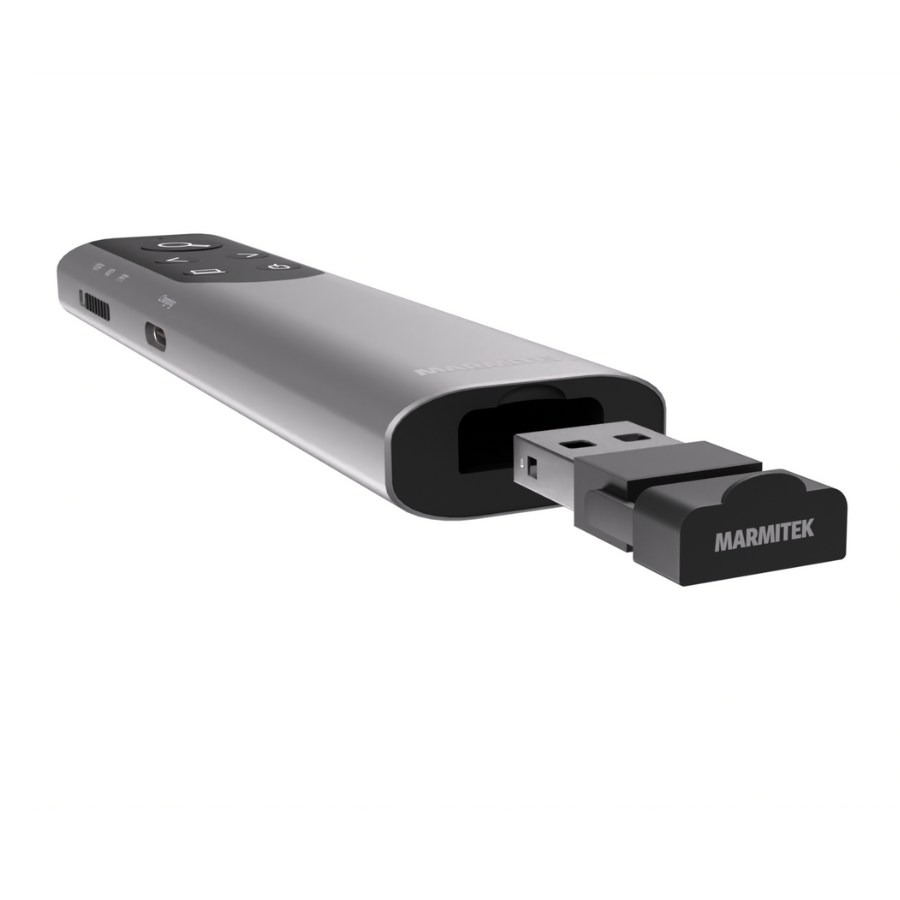 WPR400 - Wireless Presenter - Side View Image iwth USB adapter outside the Wireless Presenter | Marmitek