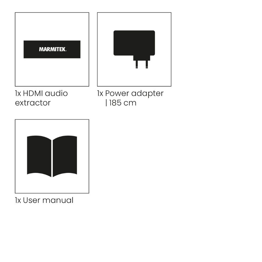 25008496 Connect AE34 - HDMI audio extractor - Waht is in the box | Marmitek