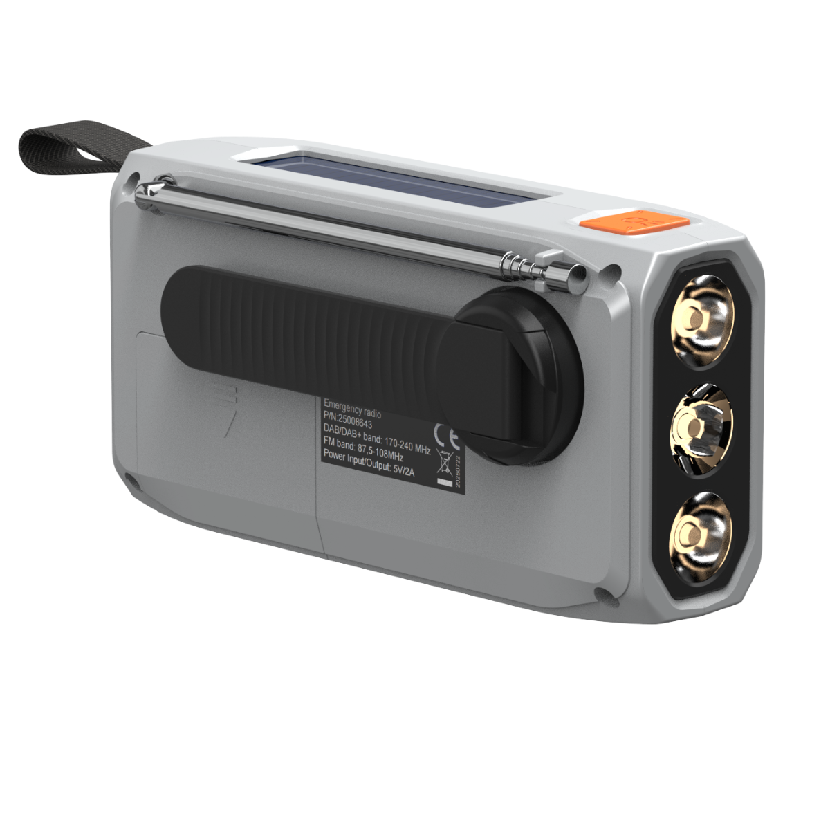 RESQ 100 - Noodradio opwindbaar en op batterijen - 4500 mAh lithium-ion batterij - zonnepaneel