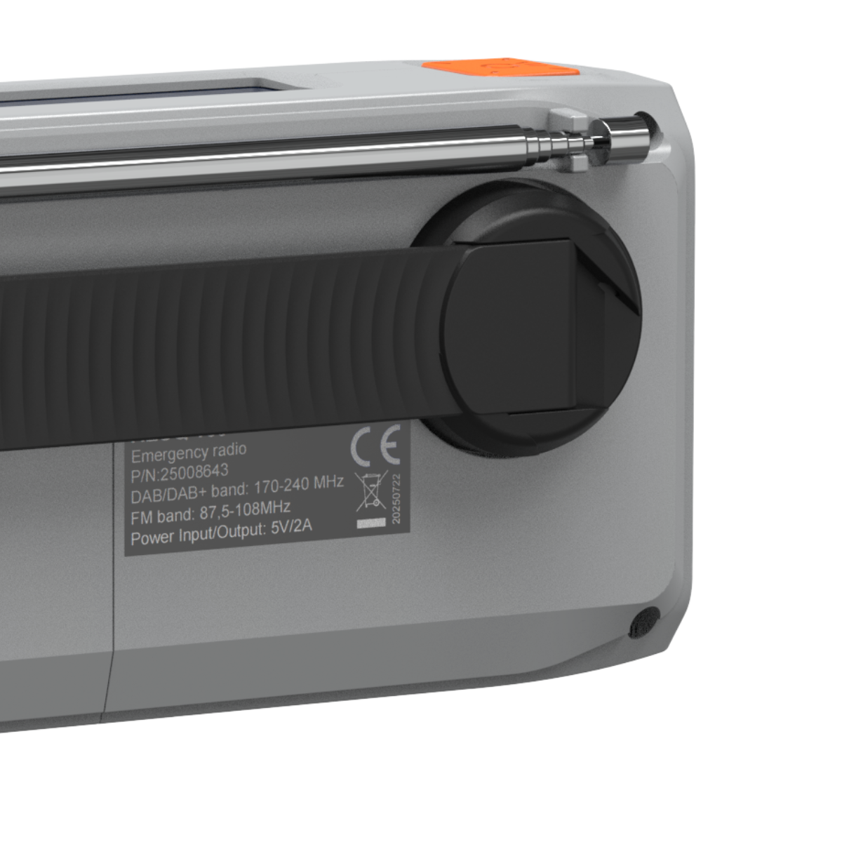 RESQ 100 - Noodradio opwindbaar en op batterijen - 4500 mAh lithium-ion batterij - zonnepaneel