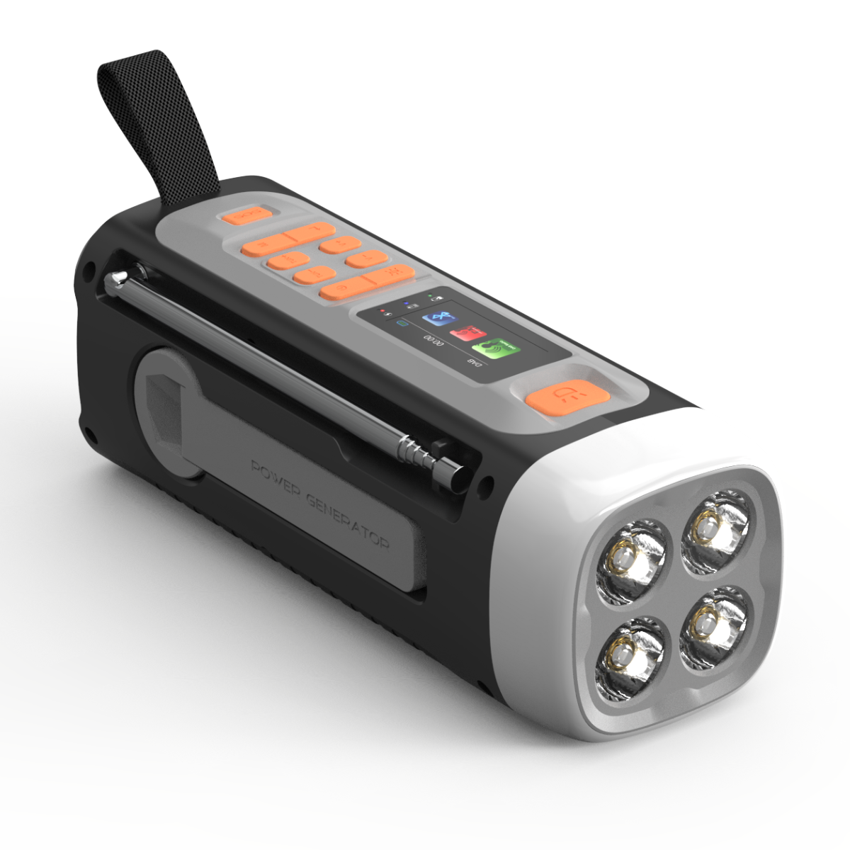 RESQ 200 - Noodradio opwindbaar - 4500 mAh lithium-ion batterij - zonnepaneel