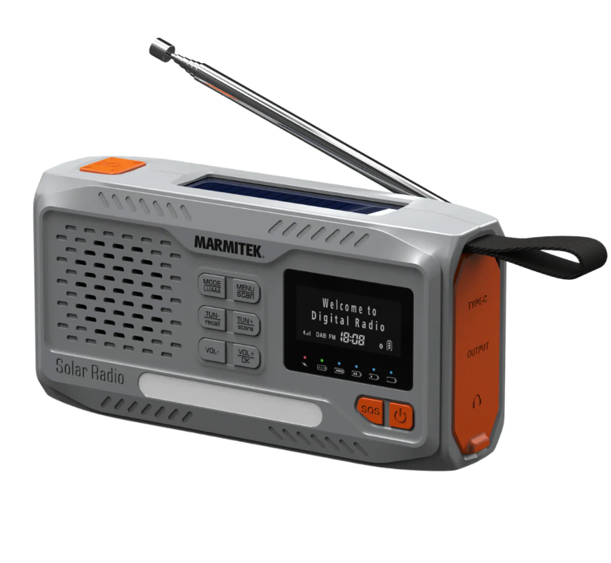 RESQ 100 - Wind-up radio with solar panel and hand crank - Product Image Front View | Marmitek