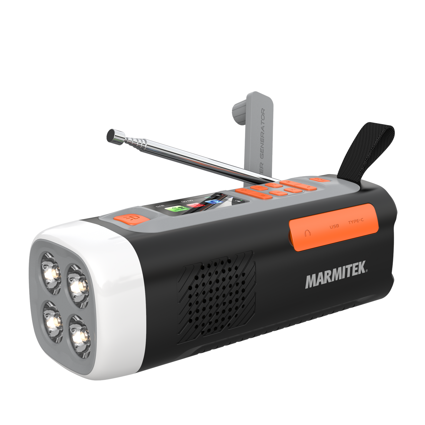 RESQ 200 - Noodradio opwindbaar - 4500 mAh lithium-ion batterij - zonnepaneel