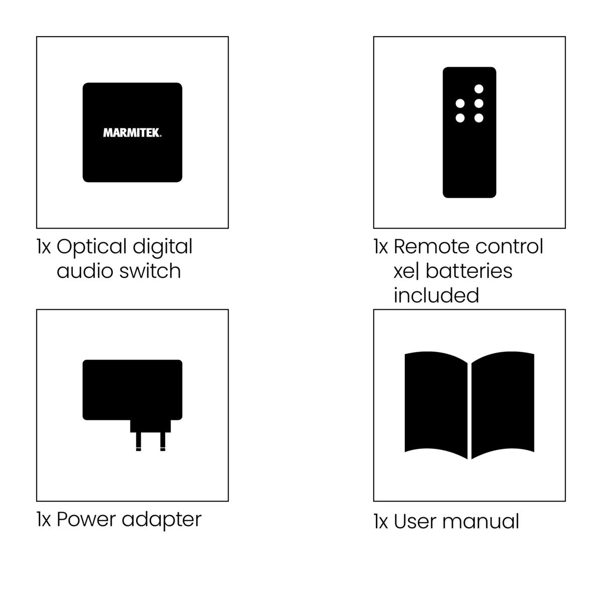 Connect TS41 - Optical Toslink switch 4 in / 1 out - Set Content Drawing | Marmitek