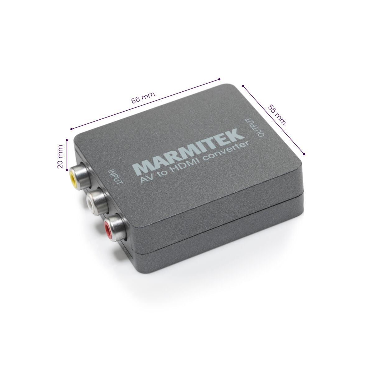 Connect AH31 - SCART to HDMI adapter  - Dimensions Image | Marmitek