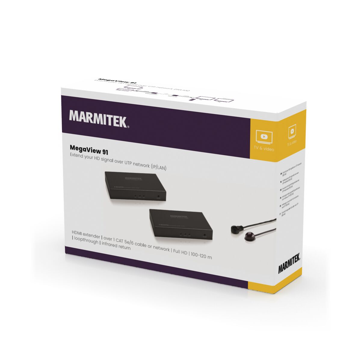 MegaView 91 - HDMI Extender UTP - 3D Packshot Image | Marmitek