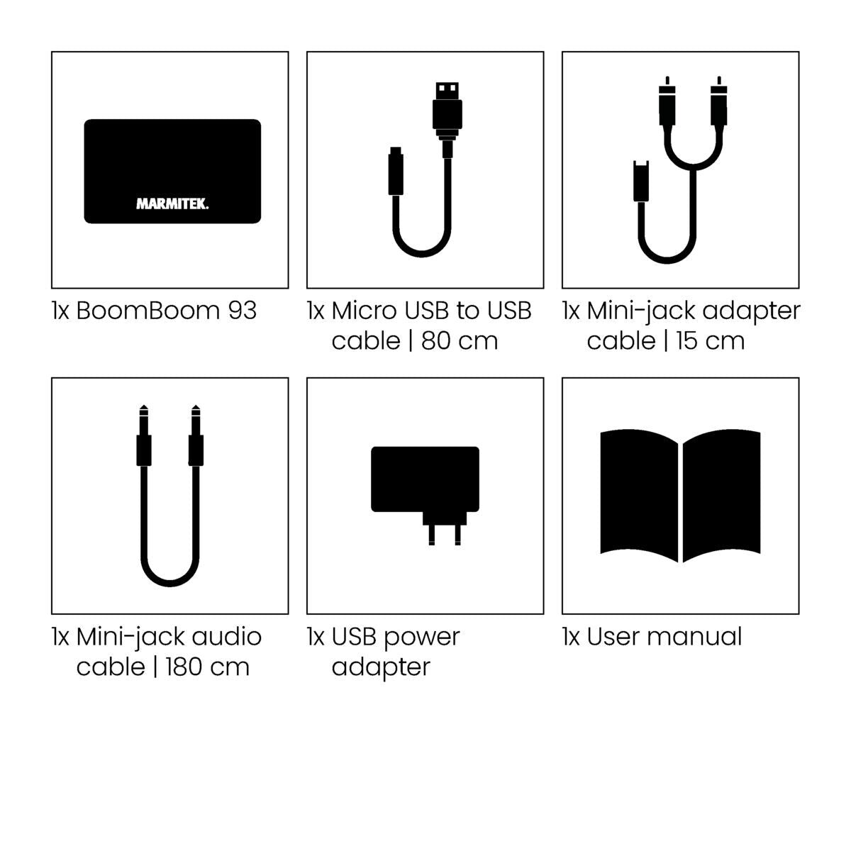 BoomBoom 93 - Bluetooth Receiver with AptX and NFC - Set Contents Image | Marmitek