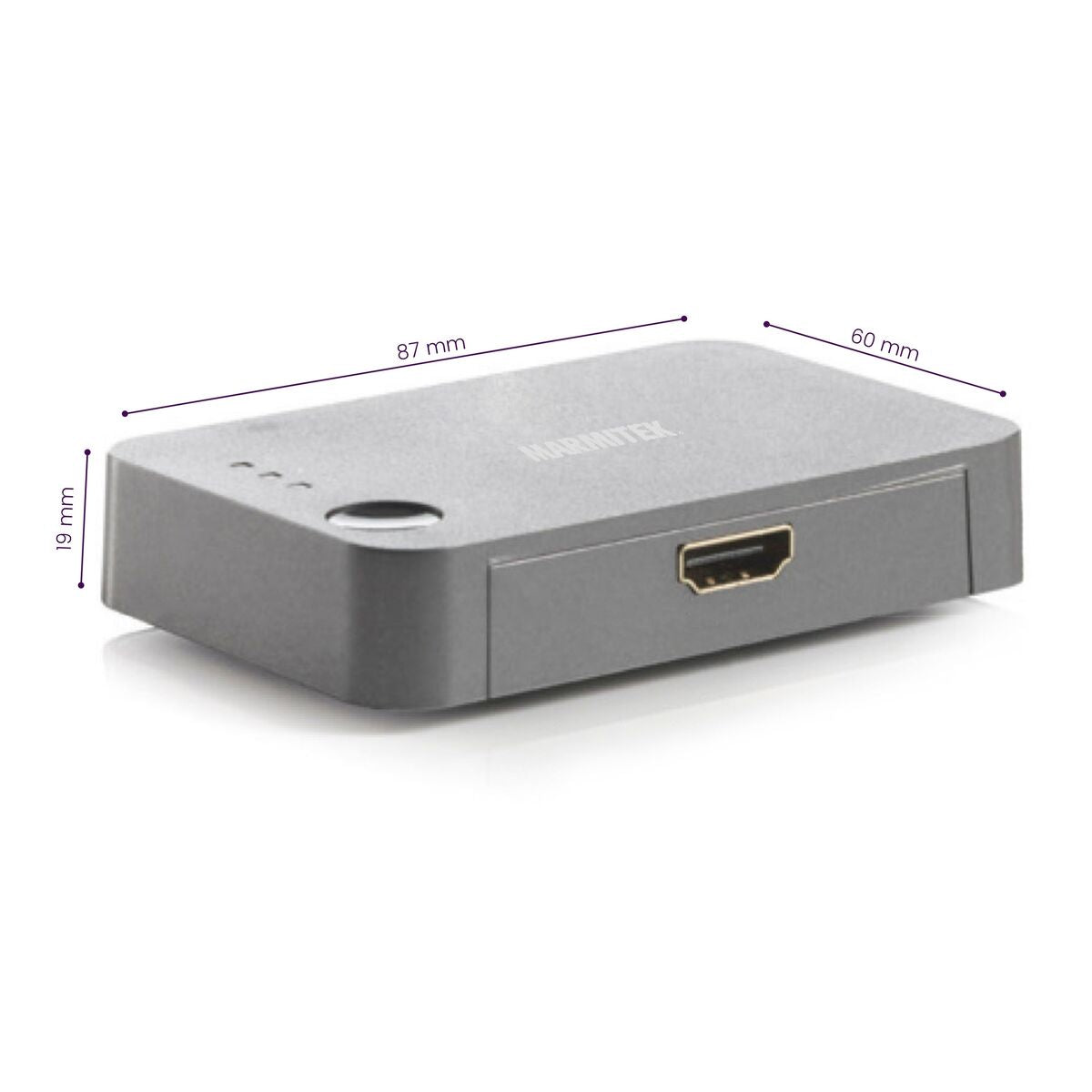 Connect 310 UHD 2.0 - 4K HDMI switch 3 in / 1 out - Dimensions Image | Marmitek