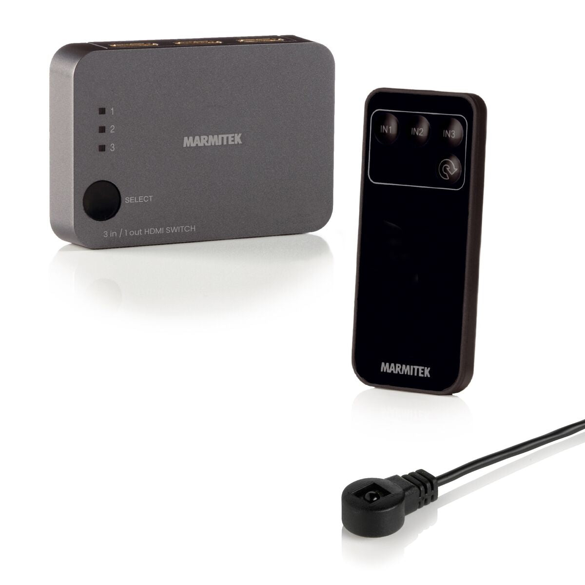 Connect 310 UHD 2.0 - 4K HDMI switch 3 in / 1 out with remote control and IR eye | Marmitek