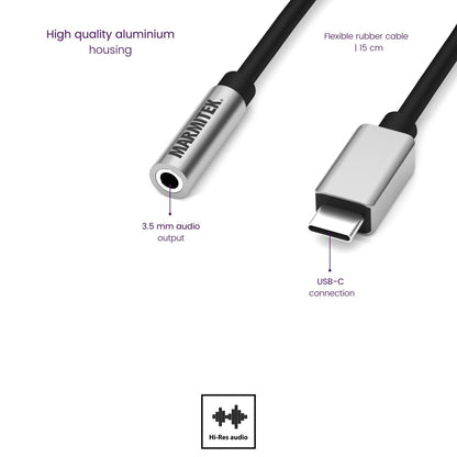 USB-C to AUX adapter - Detail Image pd USB-C to AUX adapter | Marmitek