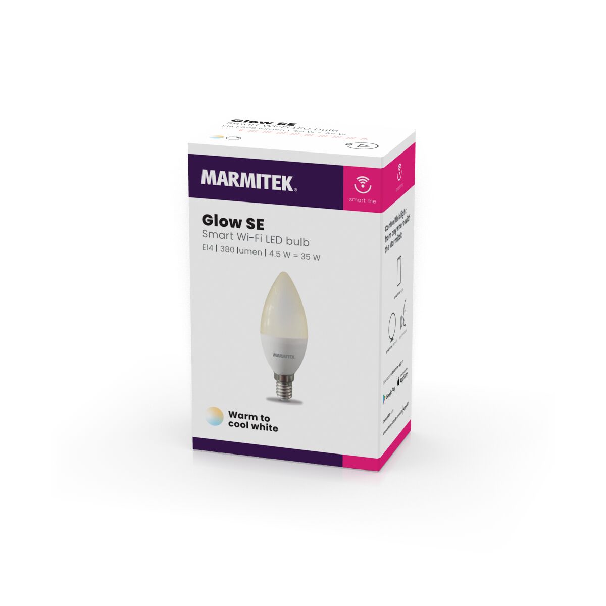 Glow SE - Slimme lamp - E14 - Bediening via app - Wit