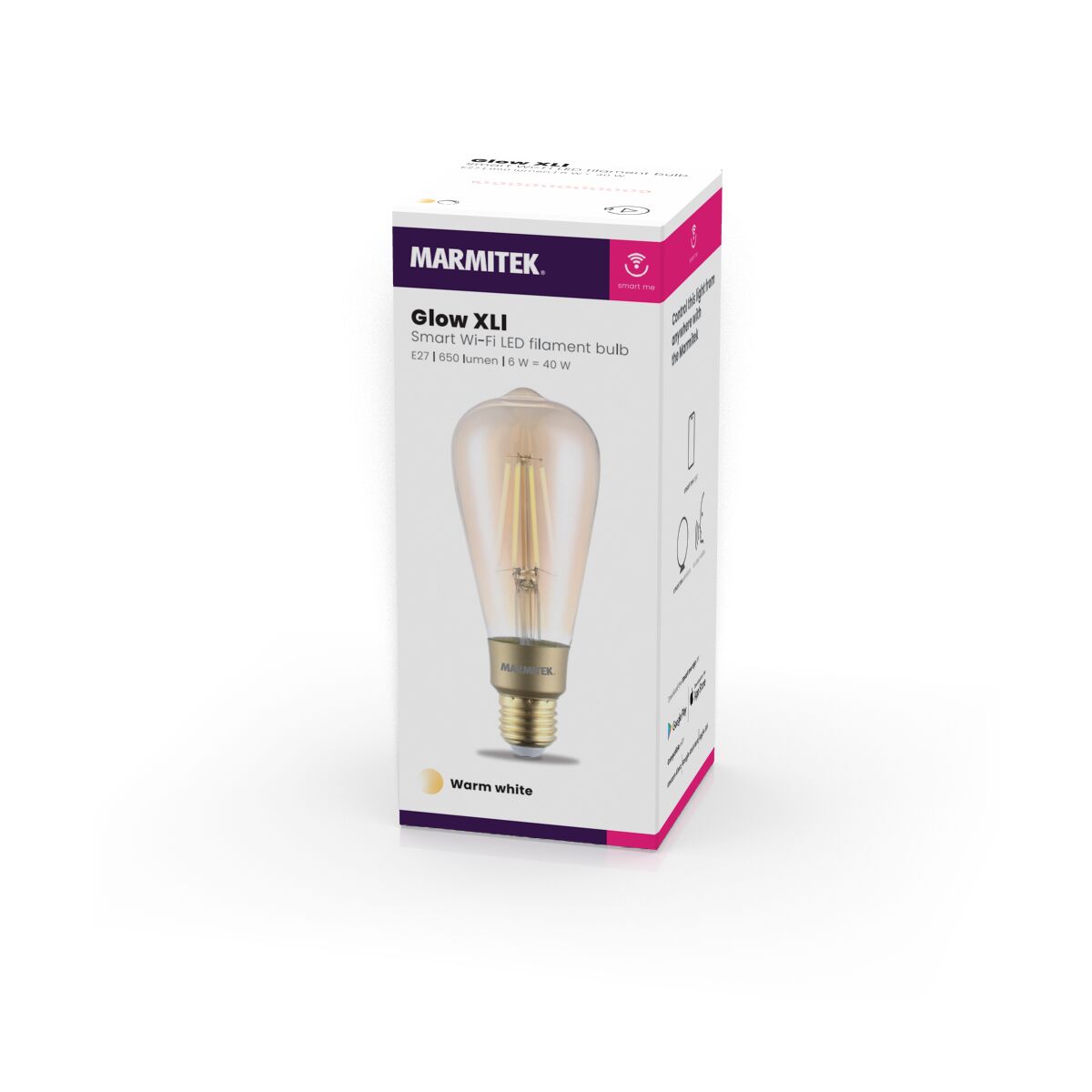 Glow XLI - Filament Lampe - E27 - Steuerung per App