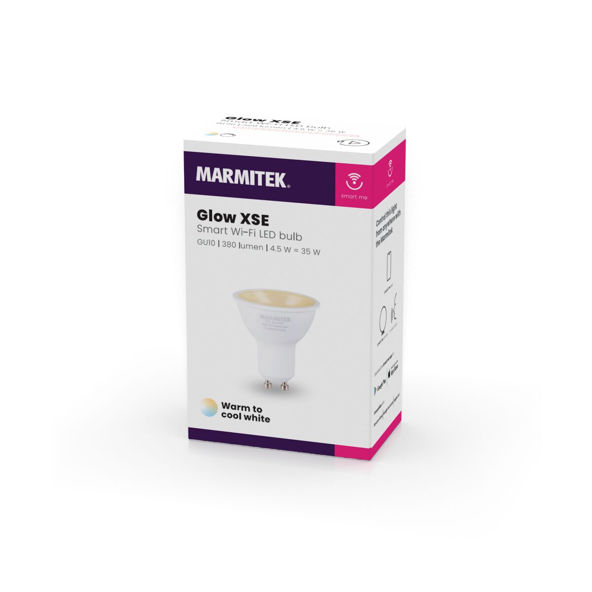 Glow XSE - Bombilla inteligente - GU10 - Operable con aplicación - Blanco