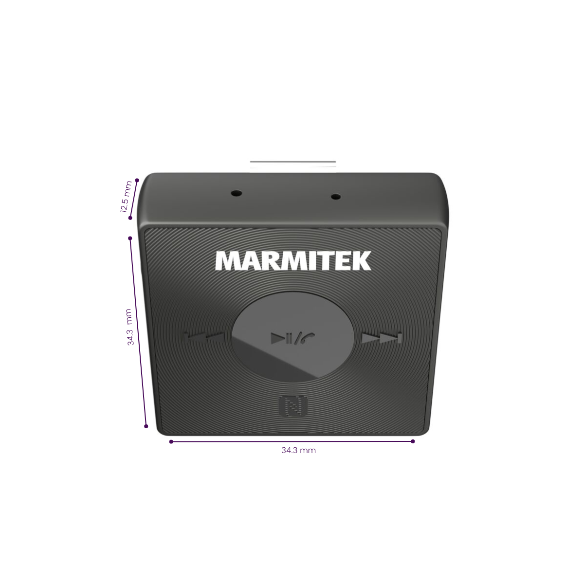 BoomBoom 76 - Bluetooth Receiver - Product Dimensions Image | Marmitek