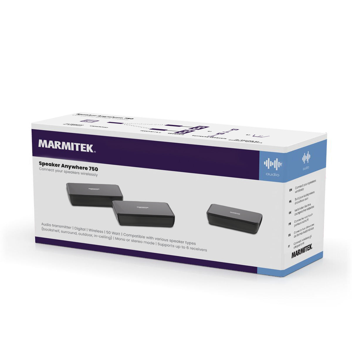 Speaker Anywhere 750  - Digital audio transmitter - Packshot 3D image | Marmitek