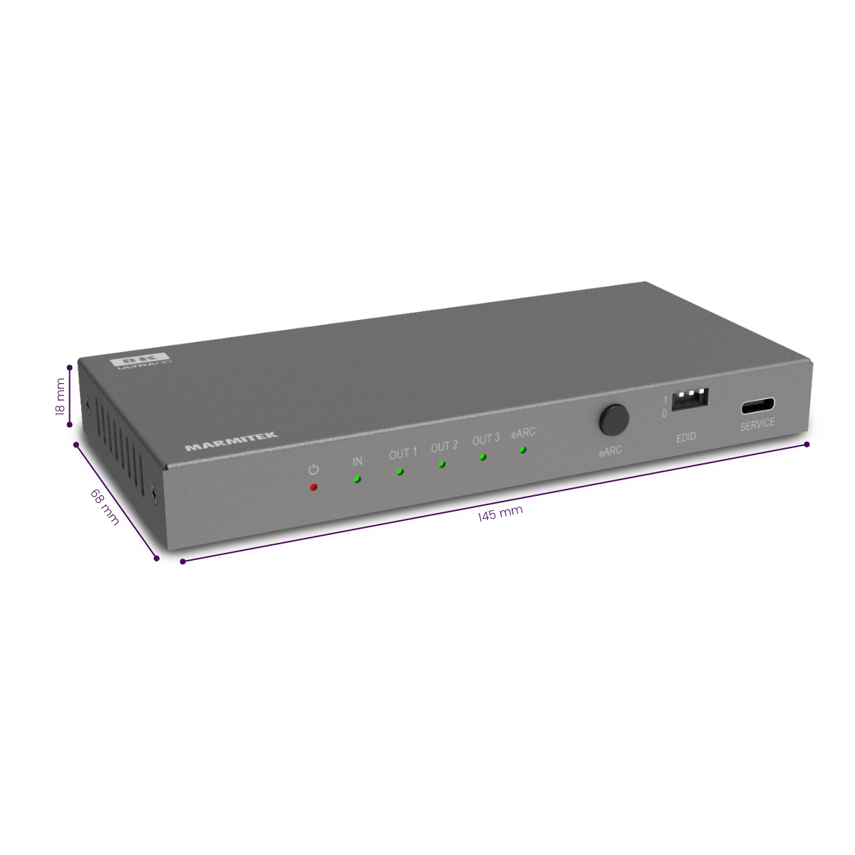 25008496 Connect AE34 - HDMI audio extractor - Dimensions Image | Marmitek