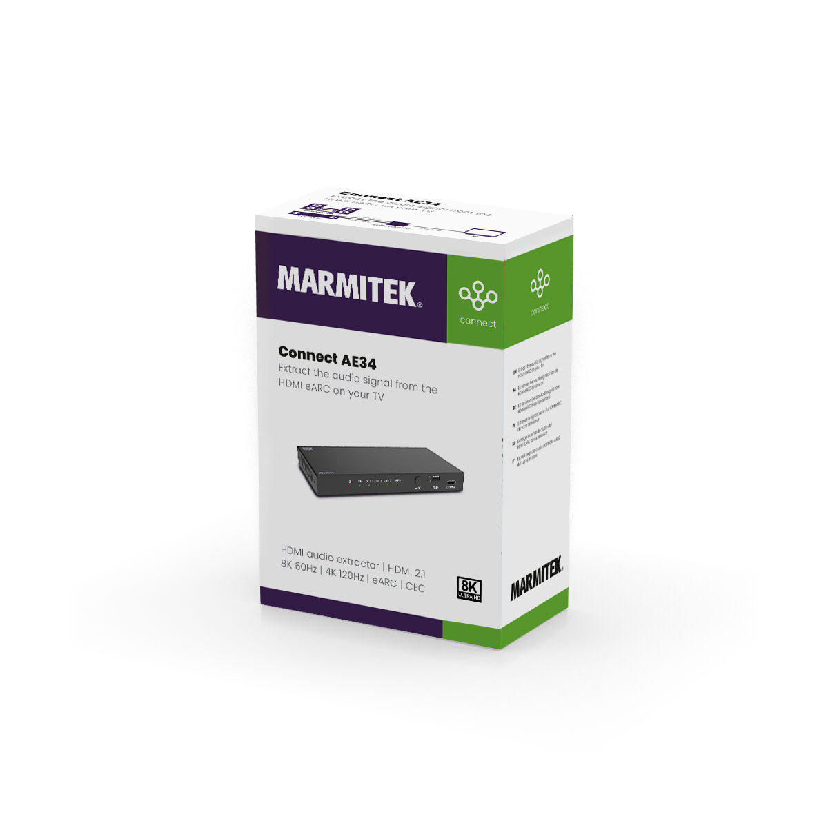 Connect AE34 - HDMI audio extractor - Packshot 3D image | Marmitek