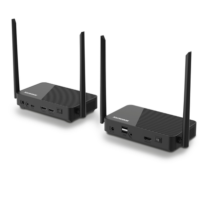 TV Anywhere Wireless 4K LL - Wireless 4K HDMI extender with low latency  - Side View Image connections | Marmitek