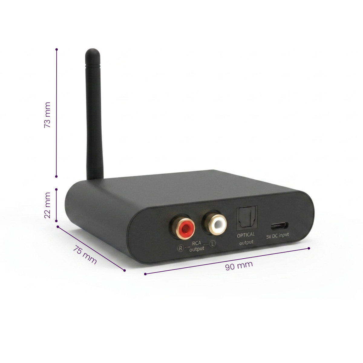 25008635 - Audio Anywhere 730 - AA730 RX - Extra receiver Audio Anywhere 730 - Dimensions Image | Marmitek