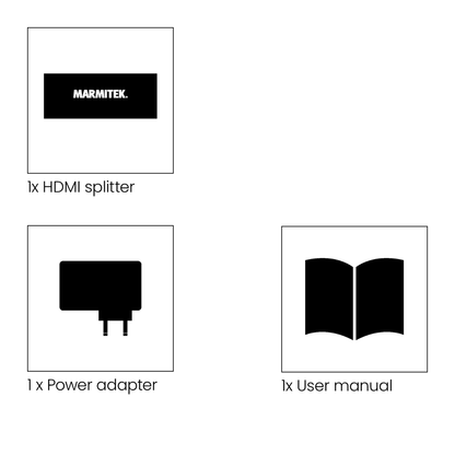 Split 612 Pro - HDMI splitter 4K - What is in the box image |  Marmitek