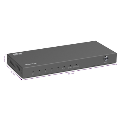 Split 614 Pro - HDMI splitter 1 in / 4 out - Dimensions Image | Marmitek