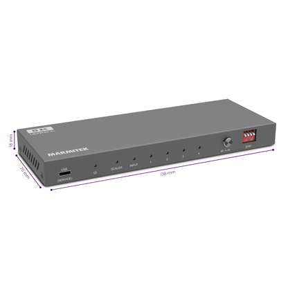 Split 814 Pro - HDMI splitter 8K - 1 in / 4 out - Dimensions Image | Marmitek