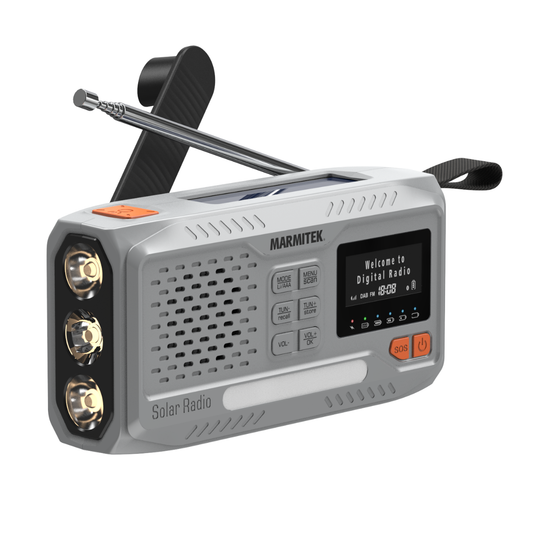 RESQ 100 - Noodradio opwindbaar en op batterijen - 4500 mAh lithium-ion batterij - zonnepaneel