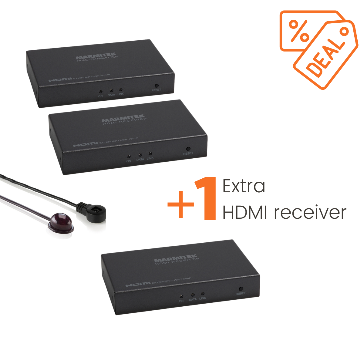 MegaView 91 value pack - HDMI over ethernet extender and 1 extra HDMI receiever | Marmitek