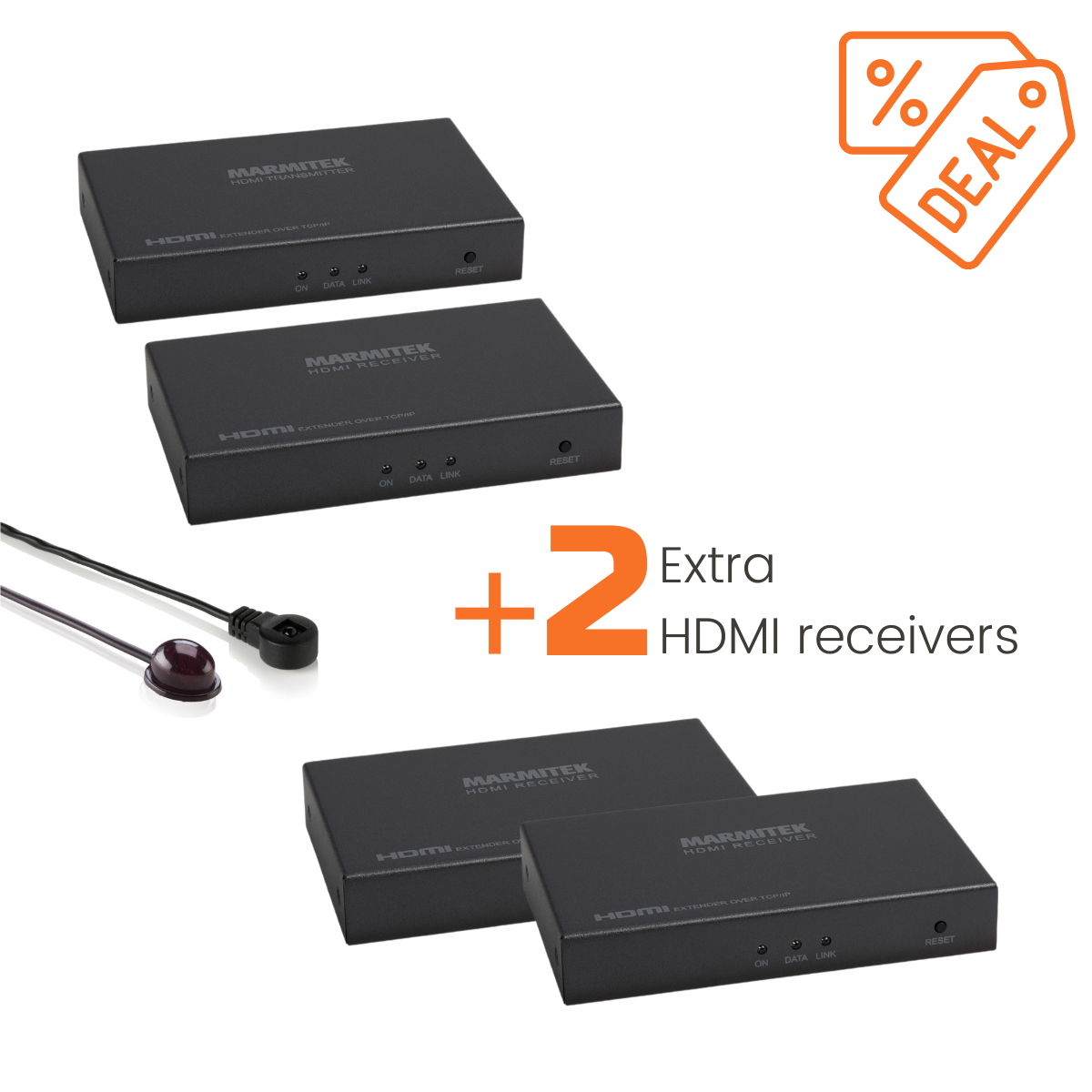 MegaView 91 Voordeelbundel II - HDMI extender Ethernet + 2 extra HDMI receivers - Product Image | Marmitek