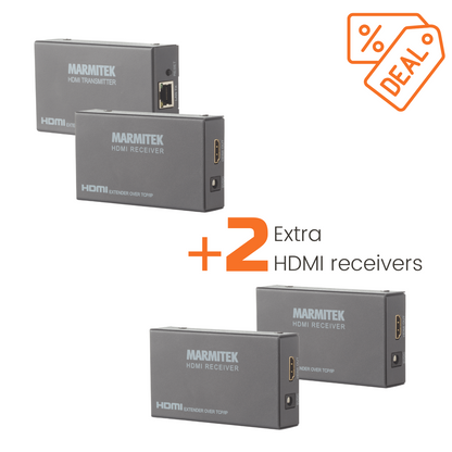 MegaView 90 - Value pack - HDMI over ethernet extender and 2 extra HDMI receievers | Marmitek