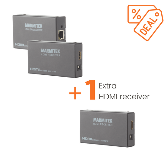 MegaView 90 - Value pack - HDMI over ethernet extender and 2 extra HDMI receievers | Marmitek