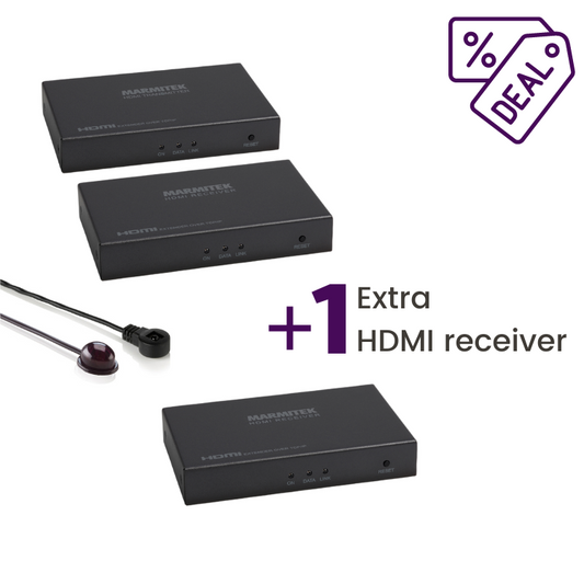 VOORDEELBUNDEL I MegaView 91 & 1 extra HDMI receiver - HDMI extender ethernet - 100-120 m - IR retour