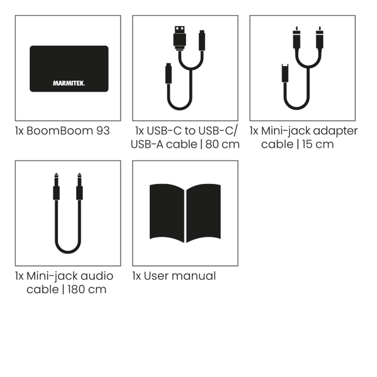 BoomBoom 93 - Bluetooth Receiver with AptX and NFC - Set Contents Image | Marmitek
