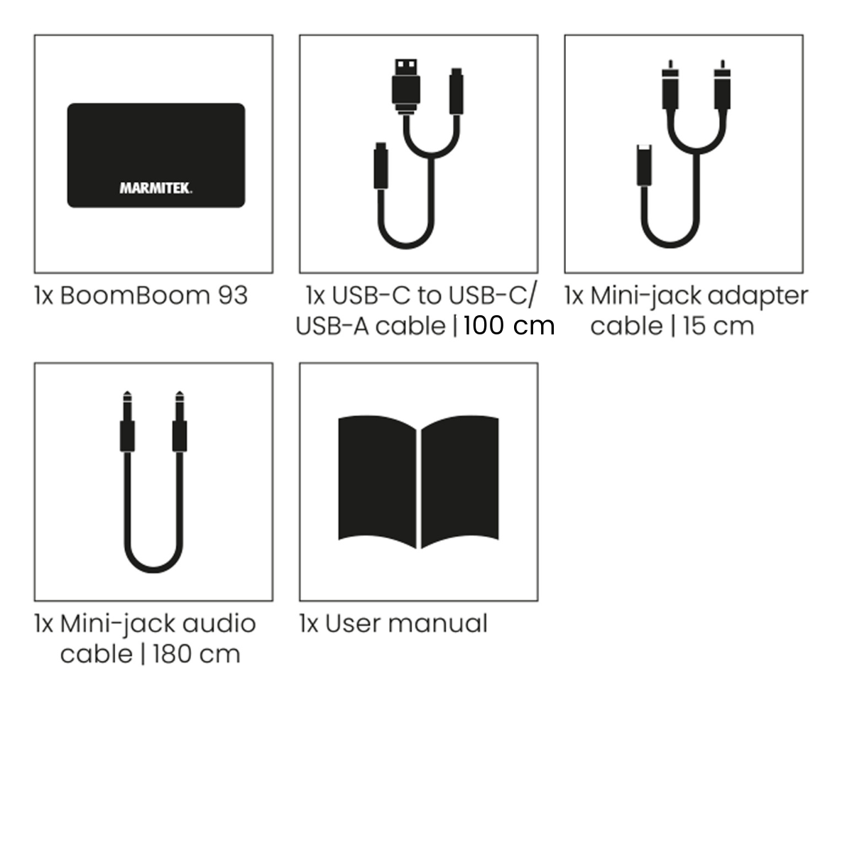 BoomBoom 93 - Bluetooth Receiver with AptX and NFC - Set Contents Image | Marmitek