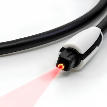 D1C144 Oehlbach Toslink cable Detail Image with red beam | Marmitek