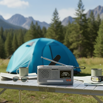 RESQ 100 - Noodradio opwindbaar en op batterijen - 4500 mAh lithium-ion batterij - zonnepaneel