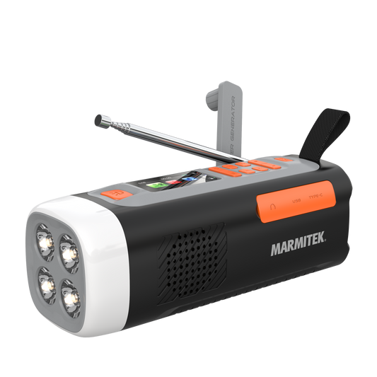 RESQ 200 - Noodradio opwindbaar - 4500 mAh lithium-ion batterij - zonnepaneel