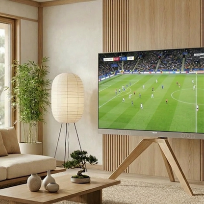 TV Anywhere Wireless 4K LL - Wreless HDMI extender - Ambiance image of a TV on a TV standard showing a football match - Marmitek
