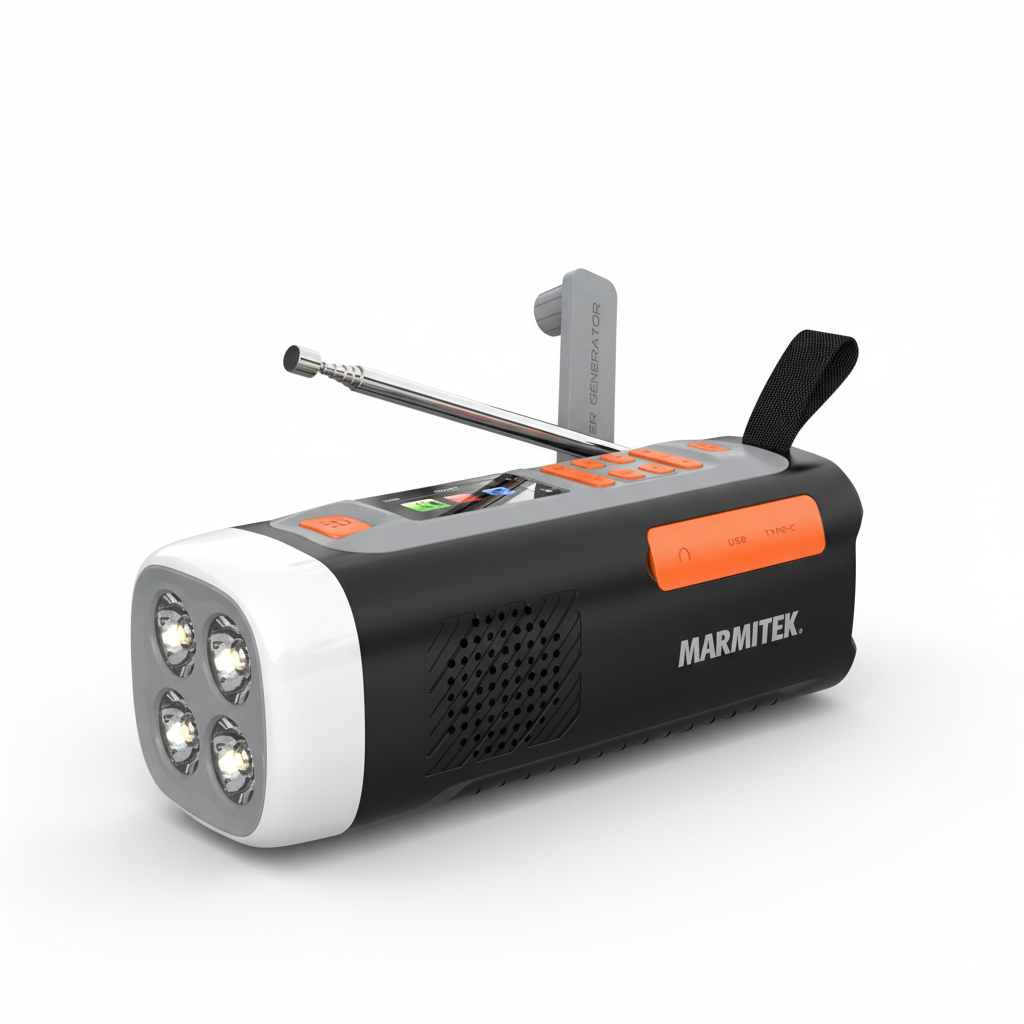 RESQ 200 - Emergency radio with solar panel and camping light - Product Image | Marmitek