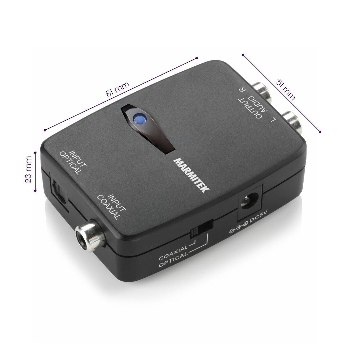 Connect DA21 - Audio converter - Digital to analog - Dimensions Image | Marmitek