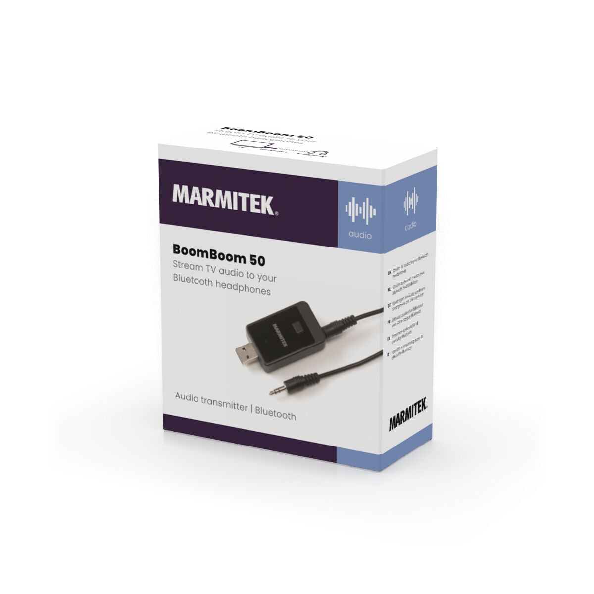 BoomBoom 50 - Bluetooth Transmitter TV - 3D Packshot Image | Marmitek