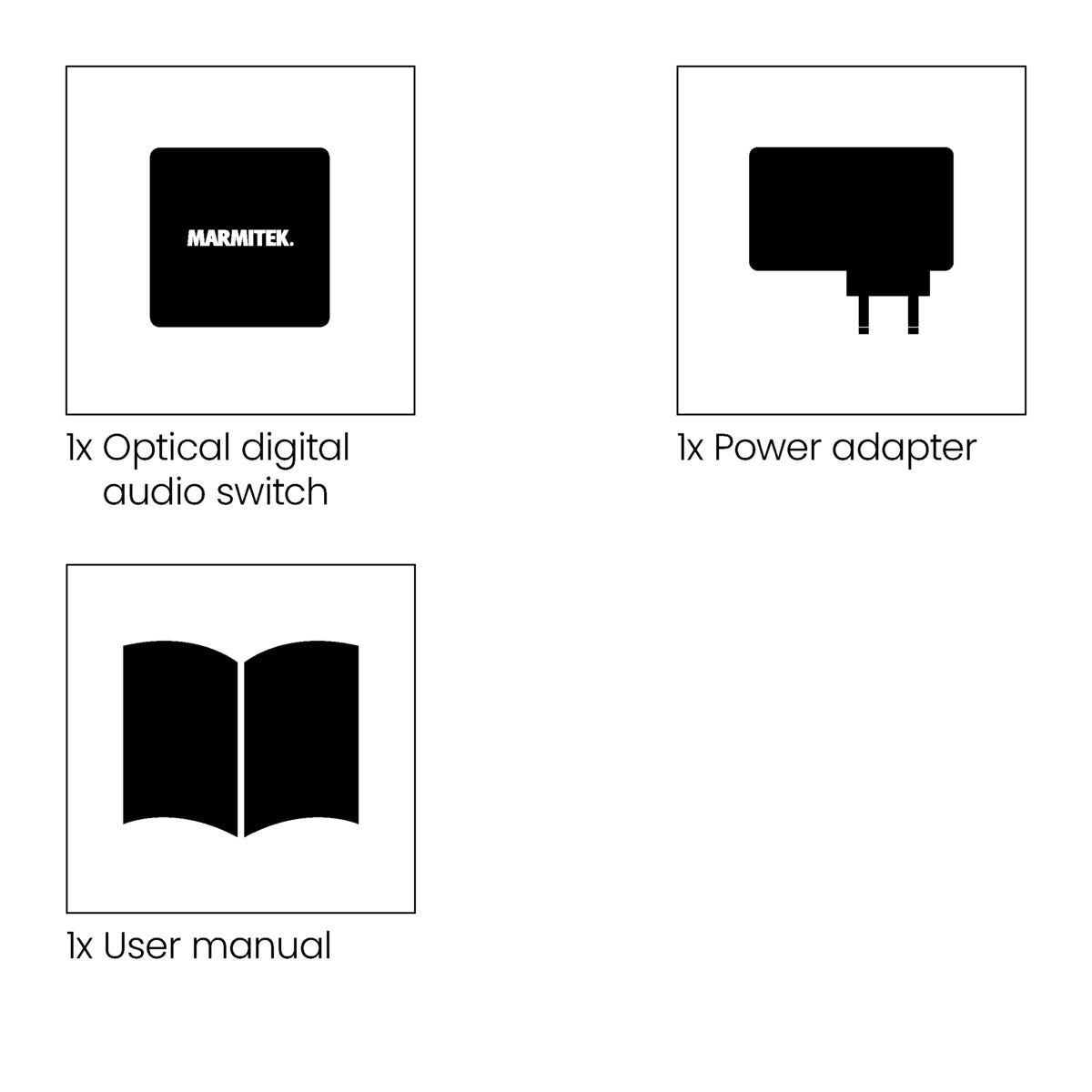 Connect TS21 - Optical Toslink switch 2 in / 1 out -  Set Content Drawing | Marmitek
