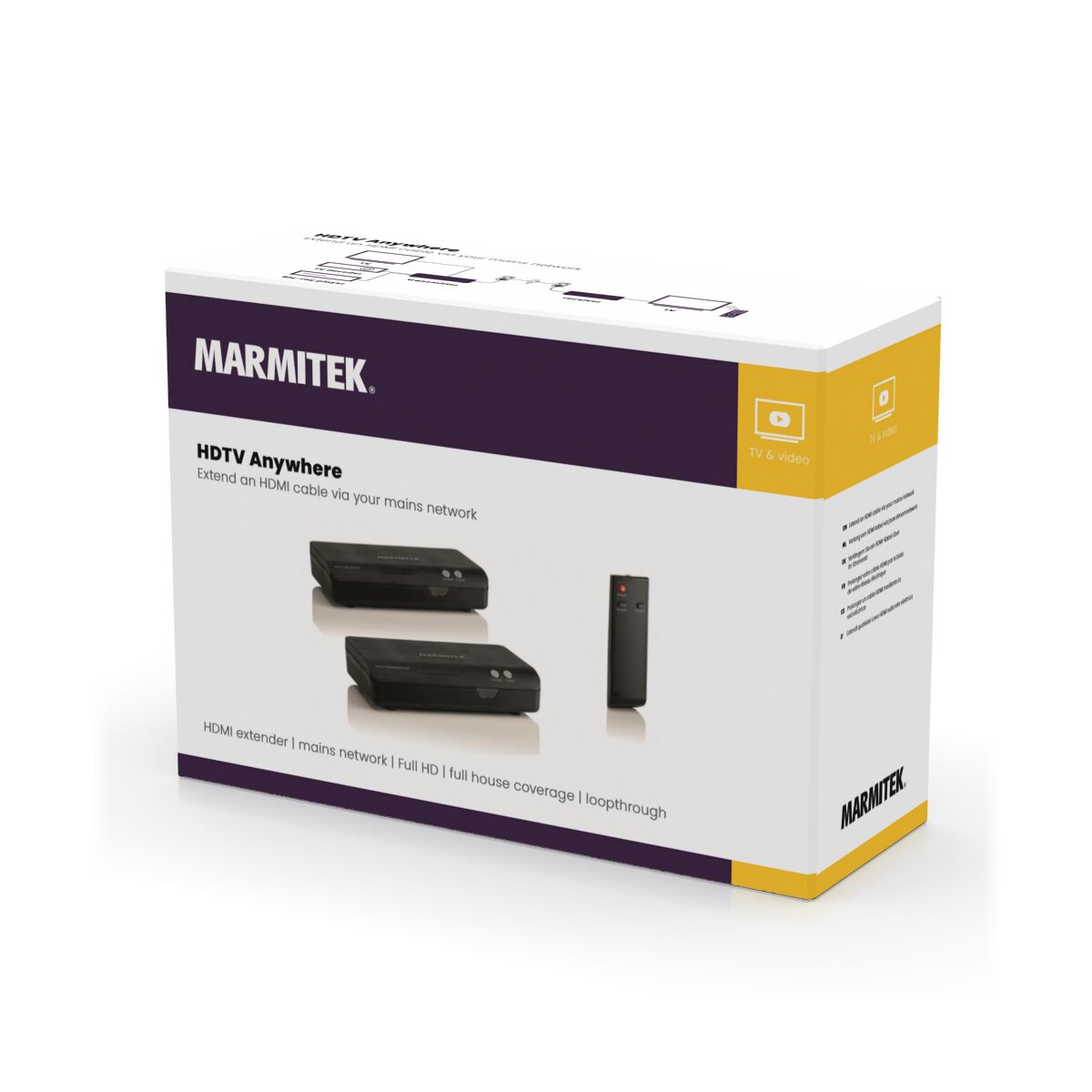 HDTV Anywhere- Wireless HDMI Extender - 3D Pack Shot Image | Marmitek