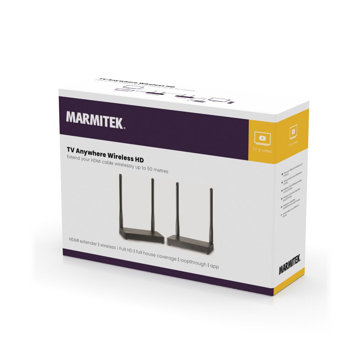 TV Anywhere Wireless HD - Wireless HDMI Extender - 3D Packshot Image | Marmitek