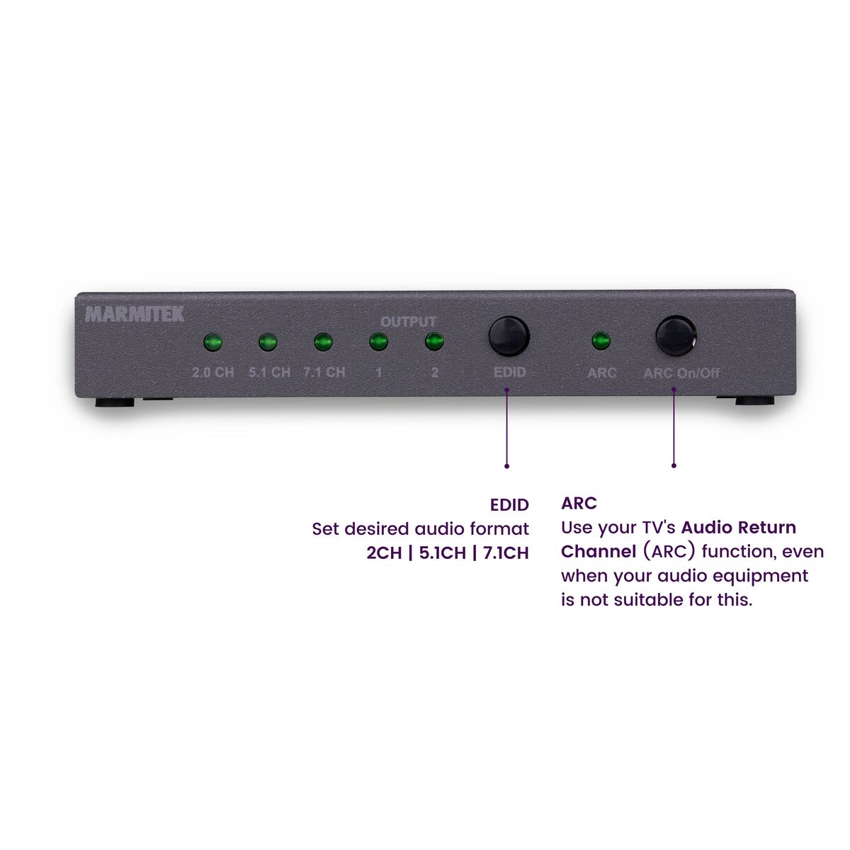 Connect AE24 UHD 2.0 - HDMI-Audio-Extractor 4K - 4K60 - HDR - ARC - 18 Gbps