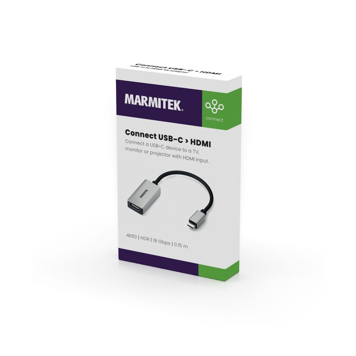 USB-C to HDMI adapter - 3D Packshot Image | Marmitek