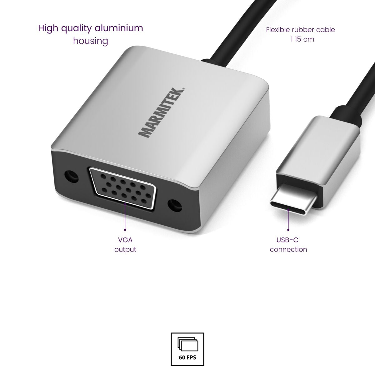 USB-C to VGA adapter - Detail Image | Marmitek