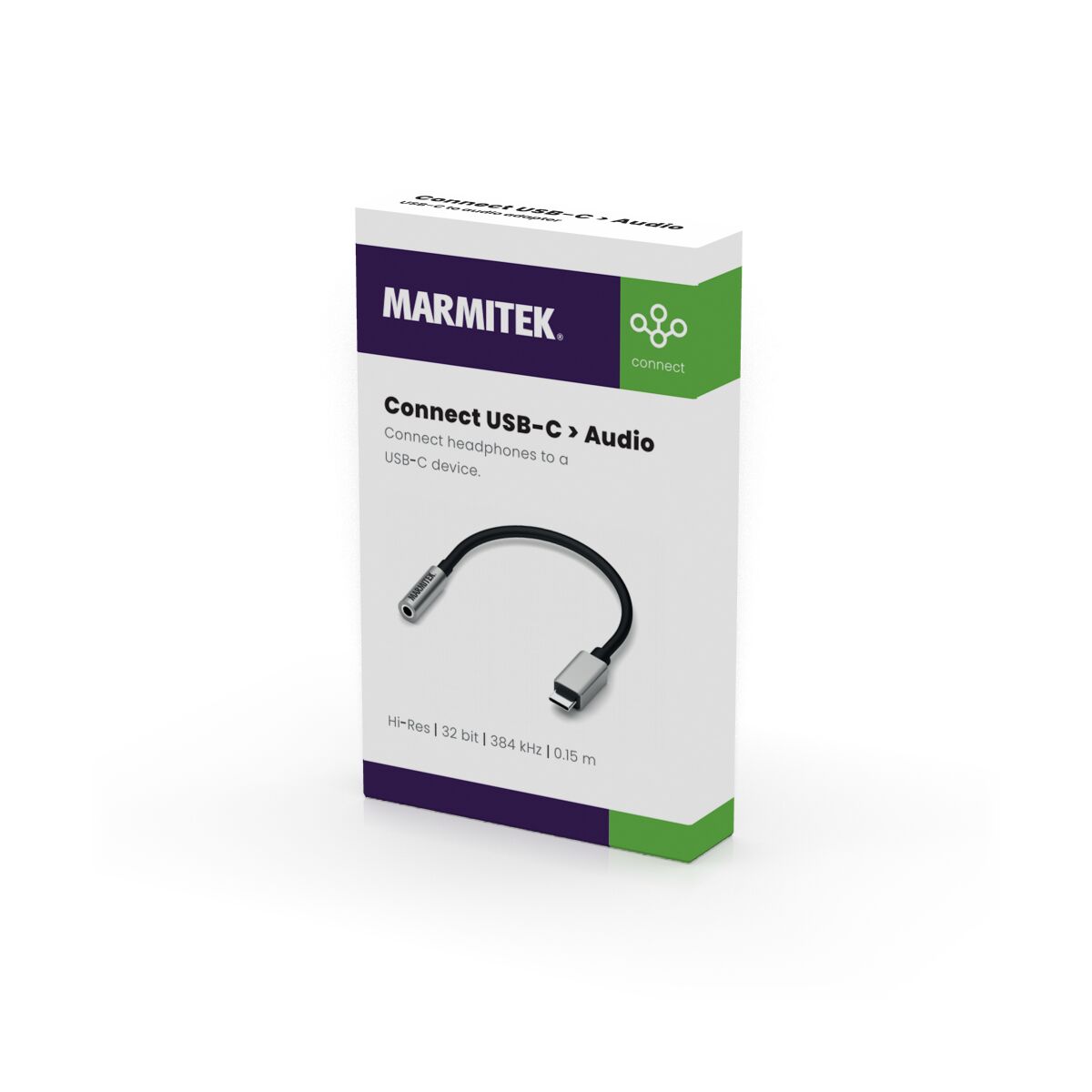 USB-C to AUX adapter - 3D Packshot Image | Marmitek