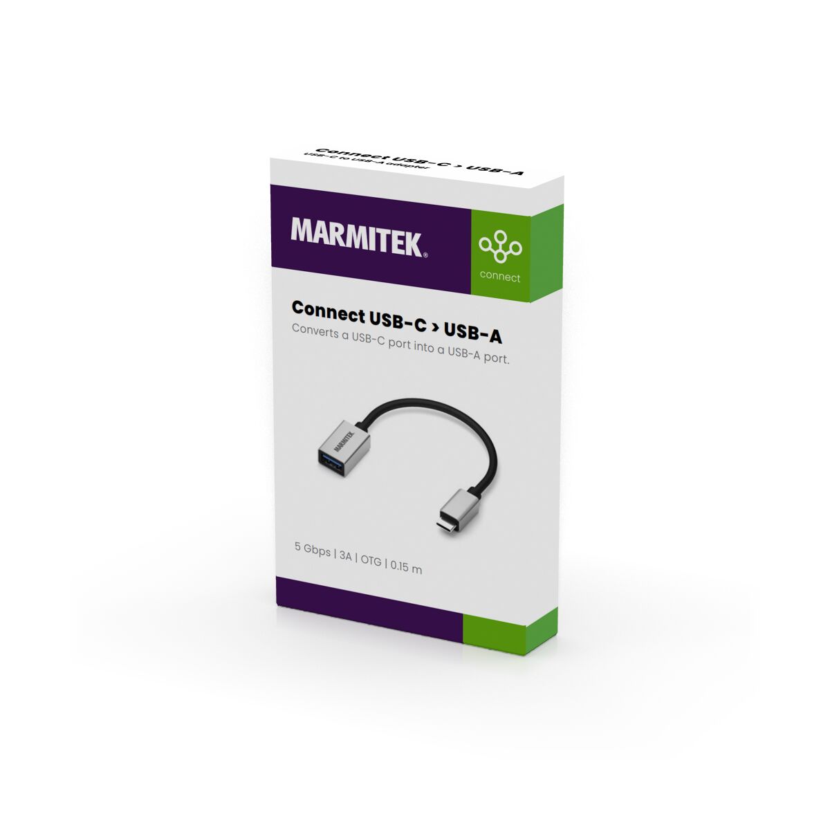 USB-C to USB-A adapter - 3D Packshot Image | Marmitek