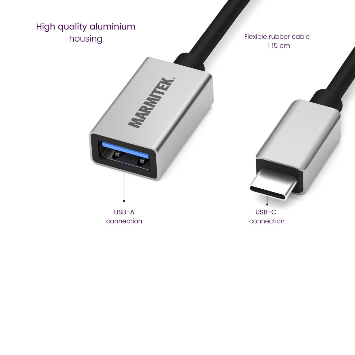 Connect USB C > USB-A - USB-C to USB-A adapter